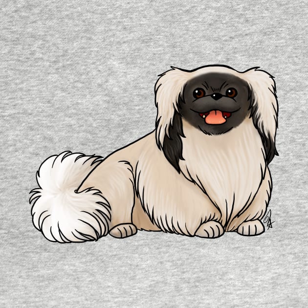 Dog - Pekingese - Black and White by Jen's Dogs Custom Gifts and Designs